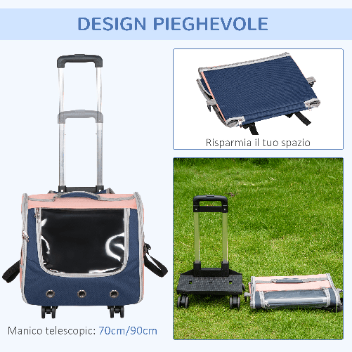 PawHut-Trasportino-per-Cani-Taglia-XS-Zaino-per-Cani-con-Design-a-3-Entrate-e-Finestre-a-Rete-42x30x36-cm