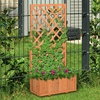 Outsunny-Fioriera-da-Esterno-in-Legno-con-Spalliera-a-Griglia-per-Rampicanti