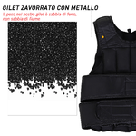 HOMCOM-Giubbotto-Zavorrato-20kg-Unisex-38-Pesi-Singoli-Imbottitura-Chiusure-con-Velcro-Nero