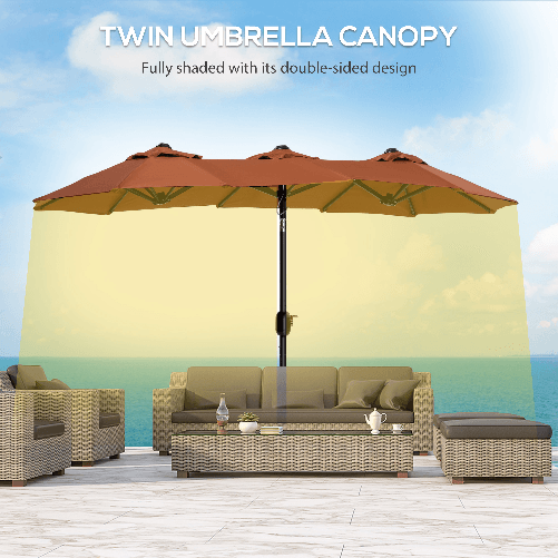 Outsunny-Ombrellone-da-Giardino-Doppio-Inclinabile-con-Apertura-a-Manovella-285x147x227cm-Rosso