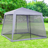 Outsunny-Gazebo-da-Giardino-3x3m-con-Zanzariera-Copertura-in-Poliestere-e-Struttura-in-Metallo-Grigio