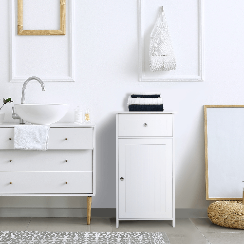 kleankin-Mobiletto-da-Bagno-con-Anta-e-Cassetto-Bianco-43-x-34-x-77cm