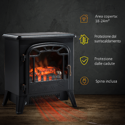 HOMCOM-Camino-Elettrico-da-Terra-con-Effetto-Fiamma-Regolabile--900W-1800W-Nero-36x25-5x41-5cm