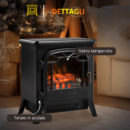 HOMCOM-Camino-Elettrico-da-Terra-con-Effetto-Fiamma-Regolabile--900W-1800W-Nero-36x25-5x41-5cm