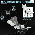 Vinsetto-Poltrona-da-Ufficio-in-Similpelle-Bianca-Altezza-Regolabile-con-Schienale-Reclinabile-155--e-Poggiapiedi