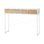 HOMCOM-Consolle-Moderna-per-Ingresso-e-Soggiorno-con-2-Cassetti-in-Metallo-100x30x75cm---Bianco