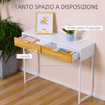 HOMCOM-Consolle-Moderna-per-Ingresso-e-Soggiorno-con-2-Cassetti-in-Metallo-100x30x75cm---Bianco