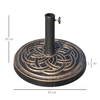Outsunny-Base-per-Ombrellone-Rotonda-da-12kg-in-Resina-con-Decorazione-per-Pali-da-38mm-e-48mm--45x33cm-Bronzo