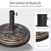 Outsunny-Base-per-Ombrellone-Rotonda-da-12kg-in-Resina-con-Decorazione-per-Pali-da-38mm-e-48mm--45x33cm-Bronzo