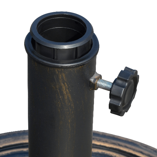 Outsunny-Base-per-Ombrellone-Rotonda-da-12kg-in-Resina-con-Decorazione-per-Pali-da-38mm-e-48mm--45x33cm-Bronzo