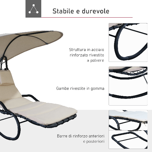 Outsunny-Poltrona-Sdraio-Sospesa-con-Materassino-Imbottito-e-Poggiatesta-Grigio-e-Crema
