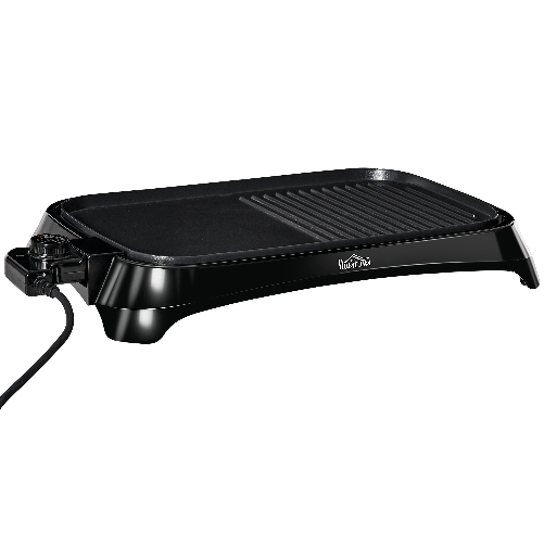 HOMCOM-Griglia-Elettrica-1600W-Antiaderente-con-2-Piastre-Temperatura-90-200--e-Vassoio-Raccogli-grasso