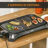 HOMCOM-Griglia-Elettrica-1600W-Antiaderente-con-2-Piastre-Temperatura-90-200--e-Vassoio-Raccogli-grasso