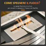 HOMCOM-Camino-Bioetanolo-in-Acciaio-Inox-3h-di-Combustione-con-Serbatoio-1-5L-e-Copertura-25m--45x18x17-cm-Argento