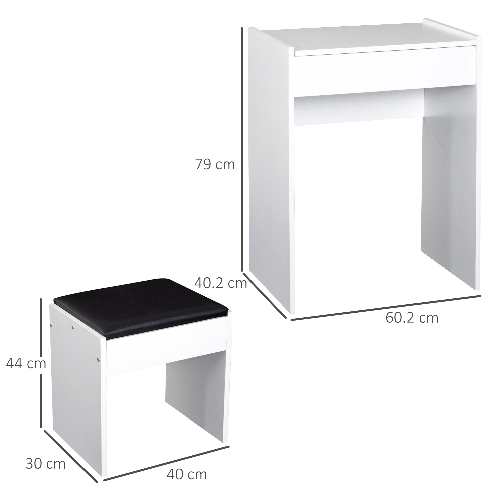 HOMCOM-Tavolo-da-Trucco-con-Sgabello-Vano-Contenitore--10-Scomparti--Specchio-Richiudibile-MDF-Bianco-60-2-x-40-2-x-79cm
