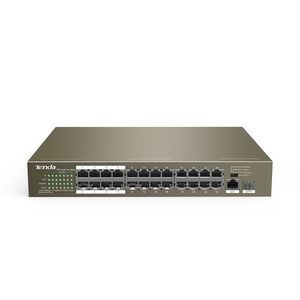 Tenda TEF1126P-24-250W switch di rete Non gestito Fast Ethernet (10/100) Supporto Power over Ethernet (PoE) Grigio