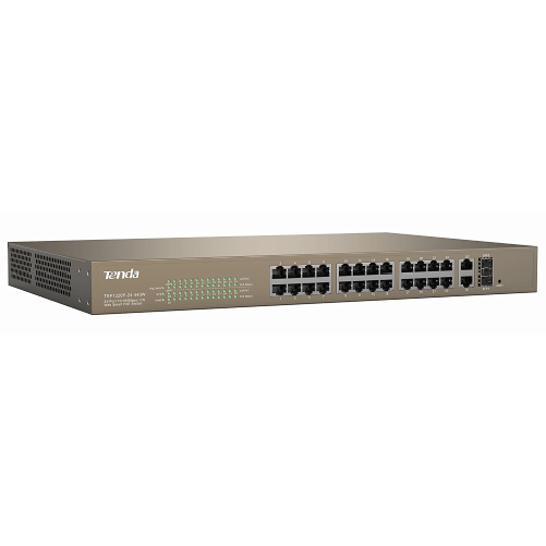 Tenda-TEF1226P-24-440W-switch-di-rete-Gestito-L2-Fast-Ethernet--10-100--Supporto-Power-over-Ethernet--PoE--Grigio