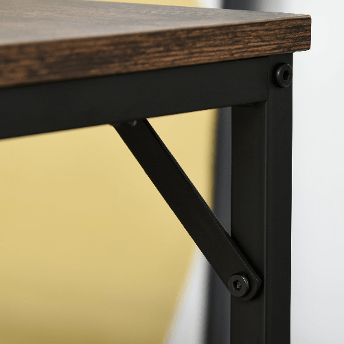 HOMCOM-Set-Tavolo-Alto-con-4-Sgabelli-Stile-Industriale-in-Metallo-e-Legno-Arredamento-Moderno-Soggiorno-e-Cucina-Marrone-Rustico