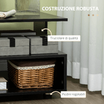 HOMCOM-Tavolino-da-Caffe-Asimmetrico-in-Legno-con-Ripiani-e-Piedini-Regolabili-60x60x45cm-Nero