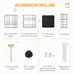 PawHut-Recinto-per-Conigli-Modulabile-in-Metallo-con-Scaletta-e-Accessori-Montaggio-175x105x70cm---Nero