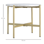 HOMCOM-Tavolino-da-Caffe-con-Piano-d-Appoggio-Effetto-Marmo-e-Struttura-in-Metallo-Dorato--55x45cm-Bianco