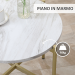 HOMCOM-Tavolino-da-Caffe-con-Piano-d-Appoggio-Effetto-Marmo-e-Struttura-in-Metallo-Dorato--55x45cm-Bianco