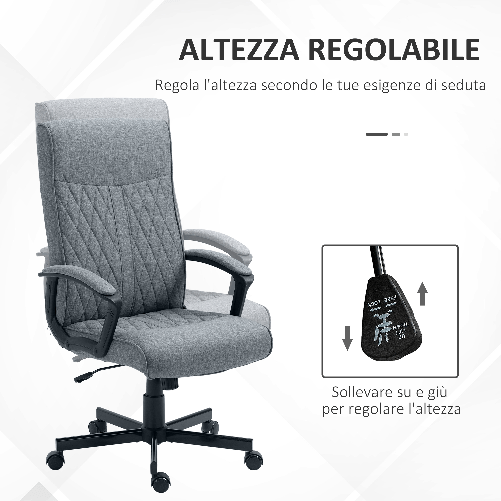 Vinsetto-Sedia-da-Ufficio-Girevole-con-Funzione-Dondolo-e-Altezza-Regolabile-65x72x102-112-5cm-Grigio