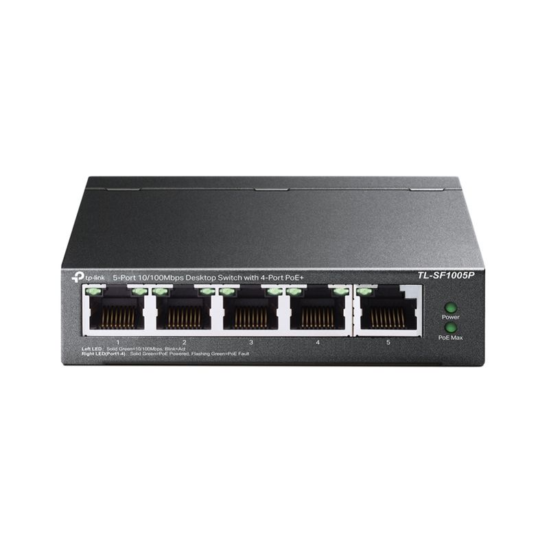 TP-Link-TL-SF1005P-Non-gestito-Fast-Ethernet--10-100--Supporto-Power-over-Ethernet--PoE--Nero