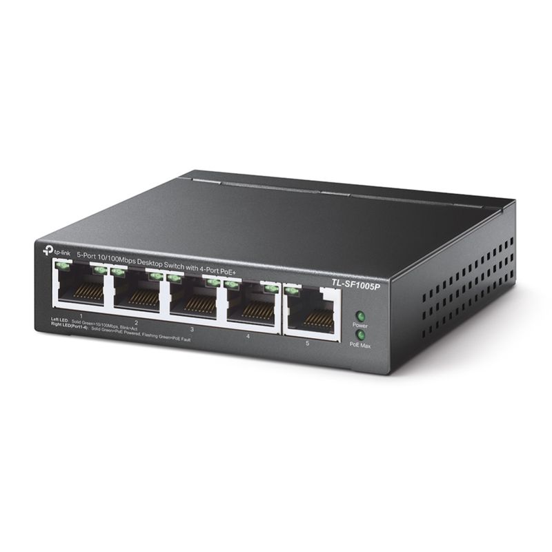 TP-Link-TL-SF1005P-Non-gestito-Fast-Ethernet--10-100--Supporto-Power-over-Ethernet--PoE--Nero