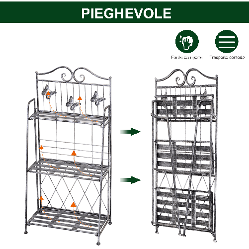 Outsunny-Fioriera-a-Scaffale-a-3-Ripiani-da-Giardino-Balcone-interno-Grigio-Argento-44-x-25-x96-cm