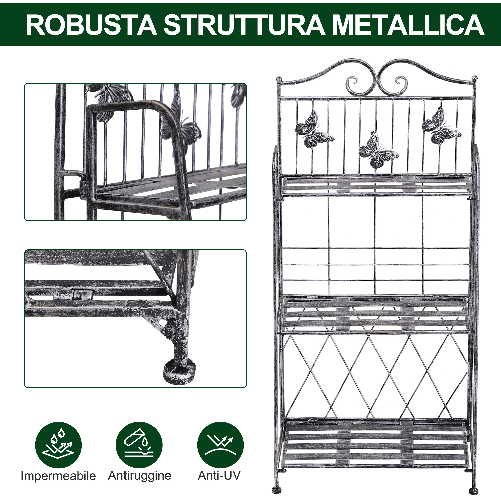 Outsunny-Fioriera-a-Scaffale-a-3-Ripiani-da-Giardino-Balcone-interno-Grigio-Argento-44-x-25-x96-cm