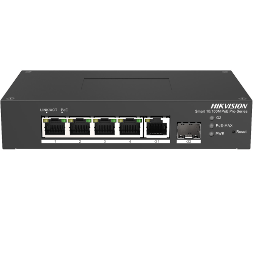 Hikvision-DS-3T1306P-SI-HS-switch-di-rete-Gestito-L2-Fast-Ethernet--10-100--Supporto-Power-over-Ethernet--PoE--Nero