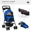 PawHut-Passeggino-per-Cani-Pieghevole-con-Guinzaglio-di-Sicurezza-e-Cestino-Portaoggetti-Blu
