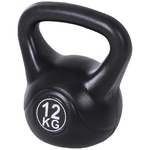 HOMCOM Kettlebell da 12 kg per Sport e Fitness in PVC con Sabbia e Maniglia Liscia Anti-Sfregamento