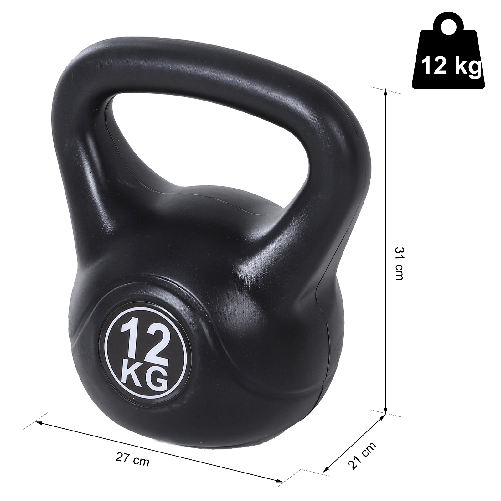 HOMCOM-Kettlebell-da-12-kg-per-Sport-e-Fitness-in-PVC-con-Sabbia-e-Maniglia-Liscia-Anti-Sfregamento