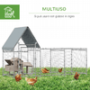 PawHut-Recinto-per-Galline-in-Acciaio-Galvanizzato-con-Telo-di-Protezione-in-Oxford-302x107x172cm-Argento