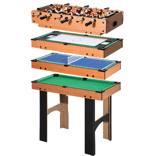 HOMCOM-Tavolo-Multi-gioco-4-in-1-con-Calcio-Balilla-Hockey-da-Tavolo-Ping-Pong-e-Biliardo-in-Legno-MDF-87-x-43-x-73cm