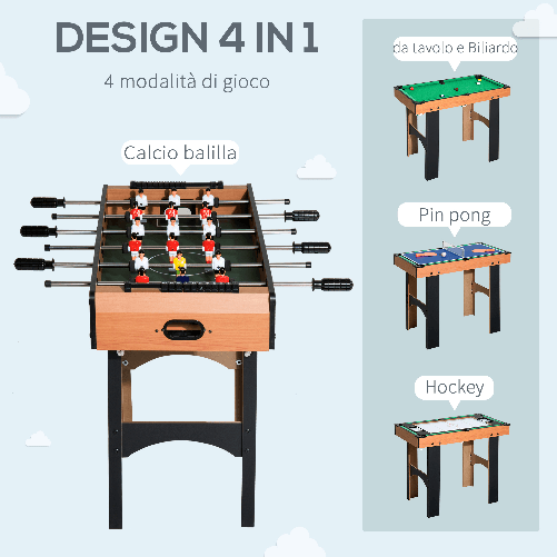 HOMCOM-Tavolo-Multi-gioco-4-in-1-con-Calcio-Balilla-Hockey-da-Tavolo-Ping-Pong-e-Biliardo-in-Legno-MDF-87-x-43-x-73cm