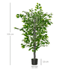 HOMCOM-Pianta-Artificiale-di-Ficus-Alta-135cm-con-Vaso-per-Interno-ed-Esterno-Verde