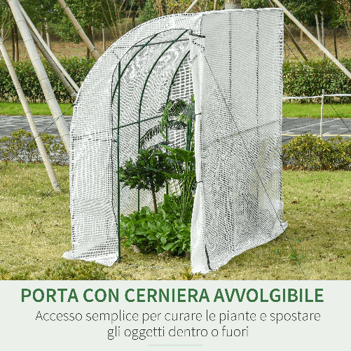 Outsunny-Serra-da-Giardino-con-Copertura-in-PE-anti-UV-e-Porta-Avvolgibile-214x118x212cm