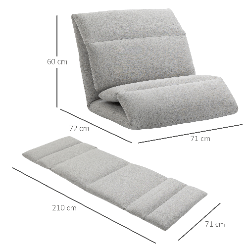 HOMCOM-Poltrona-da-Terra-con-Schienale-Reclinabile-in-Tessuto-71x72x60cm-Grigio-Chiaro