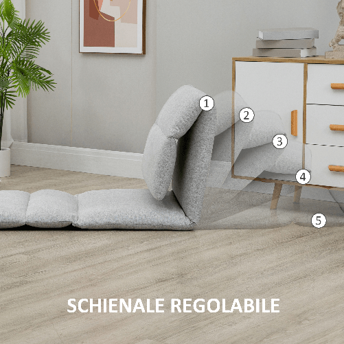 HOMCOM-Poltrona-da-Terra-con-Schienale-Reclinabile-in-Tessuto-71x72x60cm-Grigio-Chiaro
