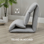 HOMCOM-Poltrona-da-Terra-con-Schienale-Reclinabile-in-Tessuto-71x72x60cm-Grigio-Chiaro