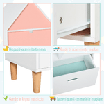 HOMCOM-Libreria-Scaffale-Portagiochi-per-Cameretta-con-1-Cassetto-e-4-Ripiani-Bianco-e-Azzurro