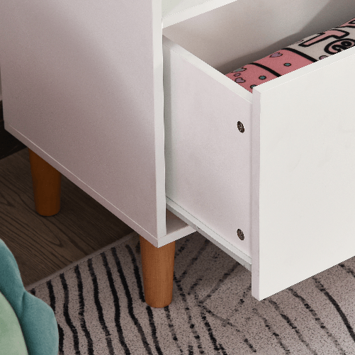 HOMCOM-Libreria-Scaffale-Portagiochi-per-Cameretta-con-1-Cassetto-e-4-Ripiani-Bianco-e-Azzurro