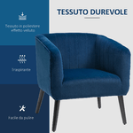 HOMCOM-Poltroncina-Moderna-Stile-Nordico-Copertura-Velluto-e-Gambe-in-Legno-Blu