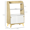 HOMCOM-Mobile-da-Salotto-con-Scaffale-Aperto-a-2-Livelli-e-Armadietto-a-2-Ante-in-Truciolato-e-Legno-di-Pino-58x30x93-cm
