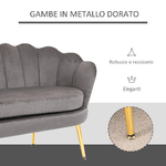 HOMCOM-Divano-2-Posti-in-Velluto-e-Gambe-in-Metallo-Arredamento-Vintage-Casa-e-Ufficio-133x63x75cm-Grigio