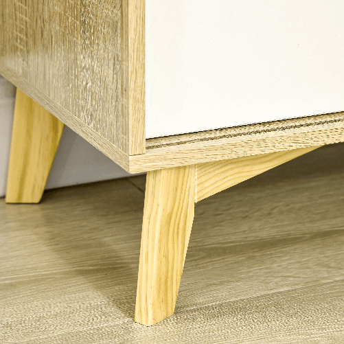 HOMCOM-Mobile-da-Salotto-con-Scaffale-Aperto-a-2-Livelli-e-Armadietto-a-2-Ante-in-Truciolato-e-Legno-di-Pino-58x30x93-cm