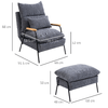 HOMCOM-Poltrona-Relax-Reclinabile-con-Pouf-Poggiapiedi-in-Velluto-a-Costine-Grigio